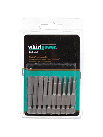 Набор бит Whirlpower, Шестигранник, Ph, Pz, Sl, 50 мм, 10 шт