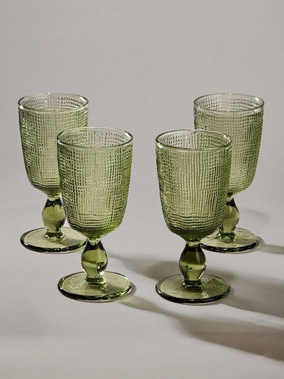 Бокал для вина, 280 мл, стекло, 4 шт, Lefard, Tempo Green, 355-390