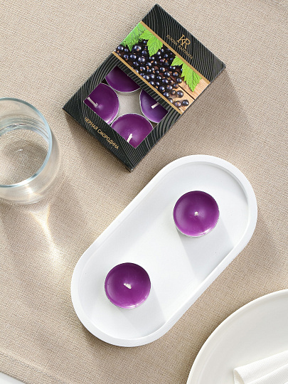 Свеча ароматическая, 6 шт, Черная смородина, с подвесом, 400 255