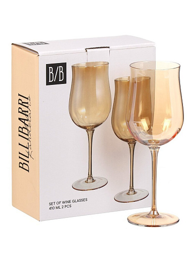 Бокал для вина, 410 мл, стекло, 2 шт, Billibarri, Kandelario, 900-127