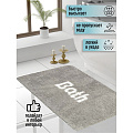 Коврик для ванной, 0.5х0.8 м, микрофибра, светло-серый, T2022-451, надписи - фото 4