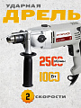 Дрель ударная, Интерскол, ДУ-16/1000ЭР, ключевая, 16 мм, 1000 Вт, с реверсом, 2 скорости