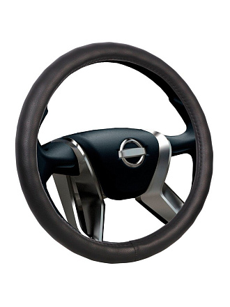 Оплетка на руль Voin Classik, OPLV0801, эко кожа, диаметр 38 см, М, черная