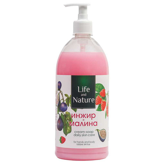 Крем-мыло Freshweek, Life&amp;Nature, 1 л, Инжир и малина