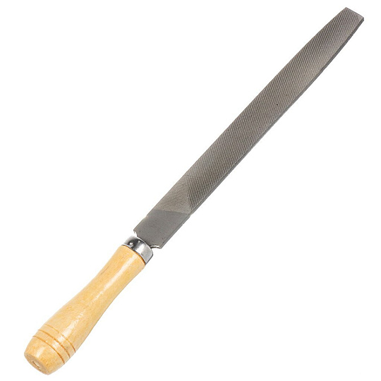 Напильник плоский, 200 мм, №2, деревянная ручка, Bartex, 12019