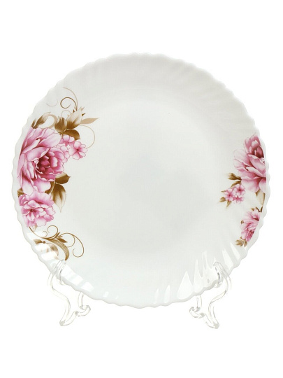 Тарелка десертная, стеклокерамика, 19 см, круглая, Анжелика, Daniks, BY23LHP75