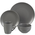 Сервиз столовый керамика, 16 предметов, на 4 персоны, B010801, темно-серый