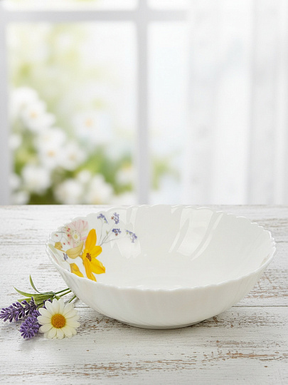 Тарелка суповая, стеклокерамика, 18 см, 0.6 л, фигурная, Весна, МФК, MFK21200