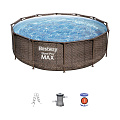 Бассейн каркасный Bestway, 366х100 см, Steel Pro Max, 56709BW, фильтр-насос, лестница, 9150 л - фото 7