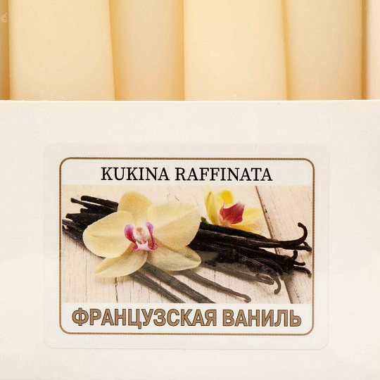Свеча декоративная ароматическая, 25.5х2.2 см, 4 шт, Kukina Raffinata, Французская ваниль
