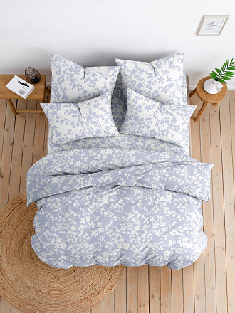 Постельное белье семейное, простыня 215х240 см, 2 наволочки 70х70 см, 2 пододеяльника 145х215 см, Майская ночь, бязь, Мини