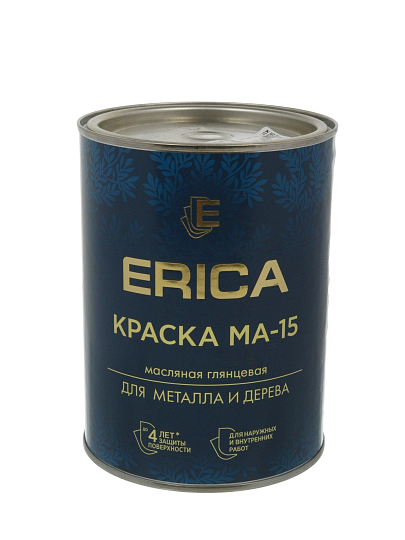 Краска Erica, МА-15, масляная, универсальная, глянцевая, белая, 0.8 кг