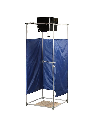 Душ садовый 55 л, бак пластик, с ЭВН, деревянный поддон