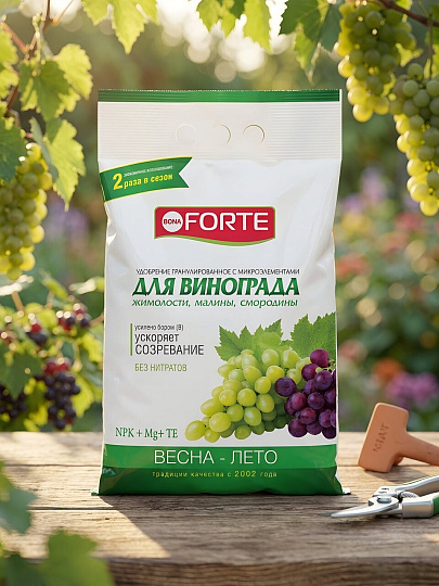Удобрение для винограда, с микроэлементами, минеральное, гранулы, 2 кг, Bona Forte