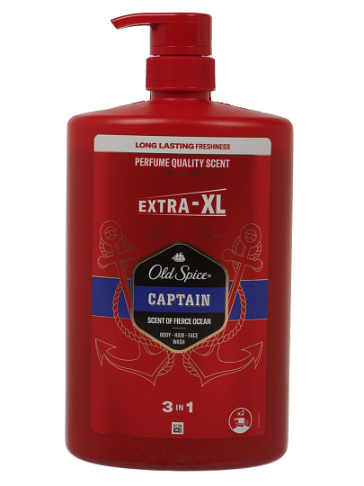 Гель для душа и шампунь Old Spice, 3 в 1 Captain, для мужчин, 1 л