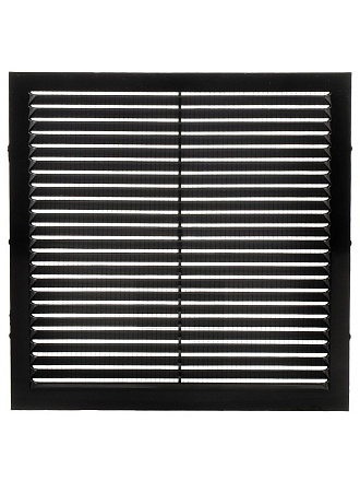 Решетка вентиляционная пластик, вытяжная, 230х230 мм, с сеткой, черная, Viento
