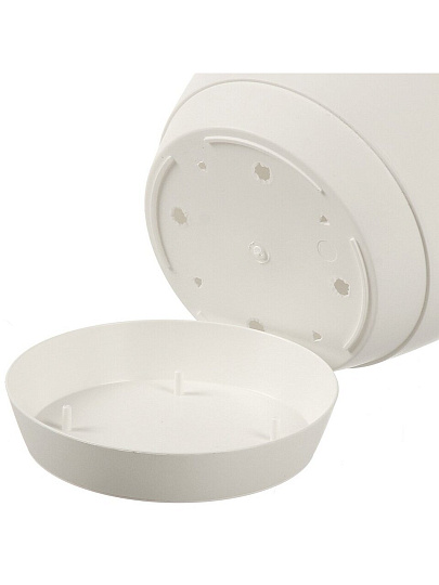 Горшок для цветов пластик, 1.4 л, 13.8х13.8х13 см, с поддоном, белый, IDIland, Flora, 231600629/00