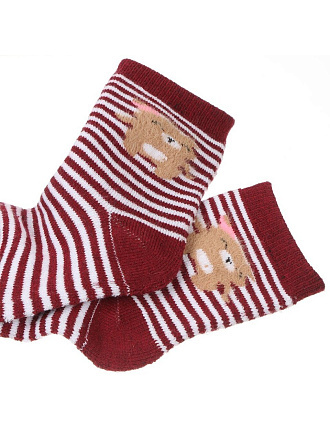 Носки детские хлопок, Oemen, бордовые, р. 16-18, махровые, KT3002