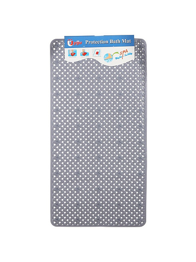 Коврик противоскользящий для ванной, антискользящий, 0.69х0.36 м, серый, A090002