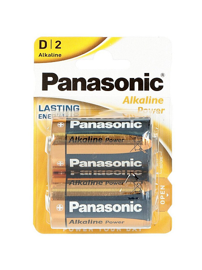 Батарейка Panasonic, D (LR20), Alkaline Power, щелочная, 1.5 В, блистер, 2 шт, 5875