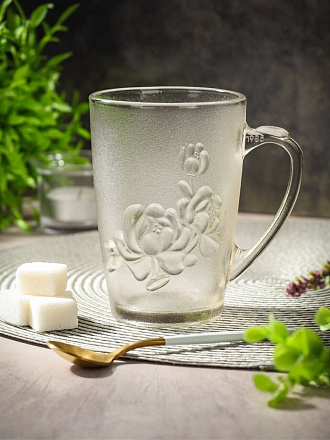 Кружка стекло, 320 мл, Роза, Y6-2593