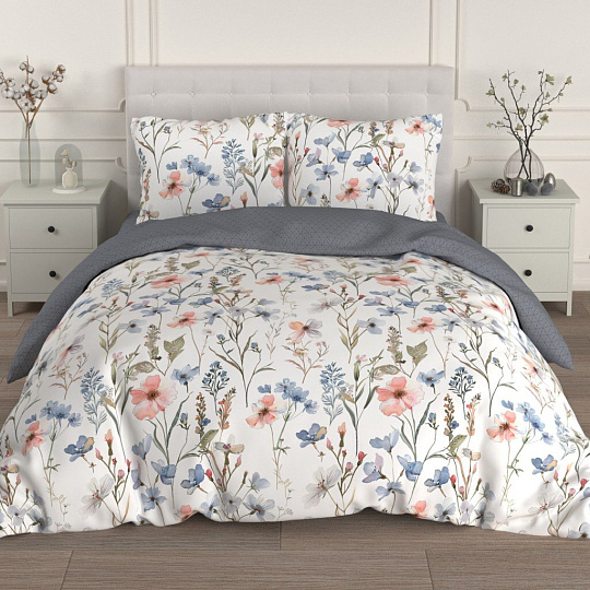 Постельное белье евро, простыня 215х240 см, 2 наволочки 70х70 см, пододеяльник 200х220 см, Для Snoff, сатин, Валета