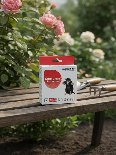 Родентицид Кротомет, Avgust, от кротов, 4 шт, дымовая шашка