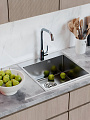 Мойка кухонная врезная, Mixline, Pro, 500х500 мм, (2,0) вып 3 1/2 20см с сифоном (сатин)