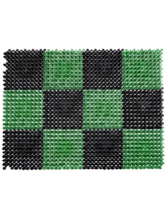 Коврик грязезащитный, 42х56 см, прямоугольный, щетина, черно-зеленый, 71-002