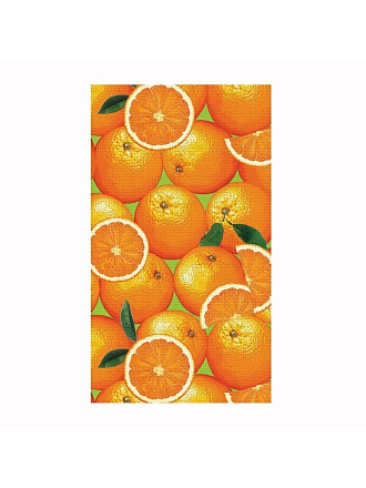 Полотенце кухонное вафельное, 40х70 см, 170 г/м2, 100% хлопок, Самойловский текстиль, Апельсины, Россия