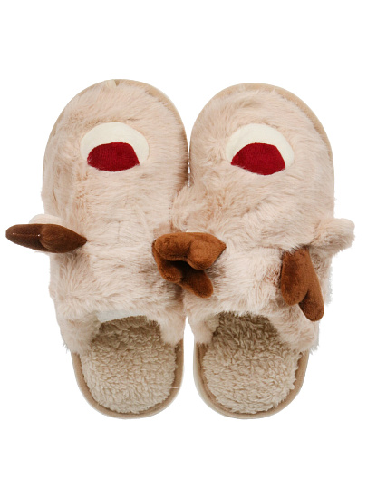 Тапки жен, бежевый, р-р 38-39, Пушистики, A210402