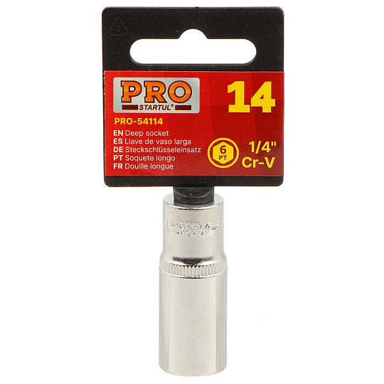 Головка торцевая 6-гранная, 1/4&quot;, 14 мм, глубокая, Startul, PRO-54114