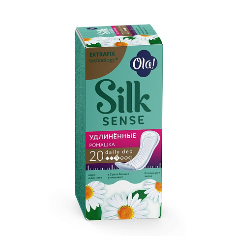 Прокладки женские Ola, Silk sense daily deo large Ромашка, 20 шт, впитывающие