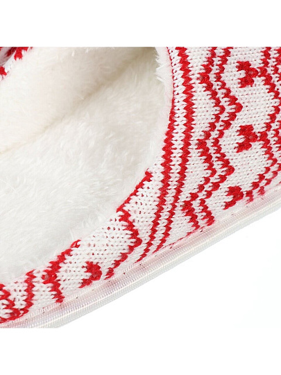 Тапки для женщин, красно-белые, р. 40-41, закрытые, Вязаные, A210104