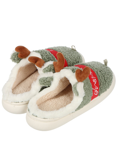 Тапки для женщин, полиэстер, зеленые, р. 38-39, Кристмас тайм, A210387