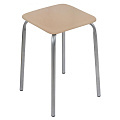 Табурет 320х320х465 мм, бежевый, сиденье квадратное, винилискожа, на болтах, на четырех металлических опорах, Nika, ТЭ3/Б