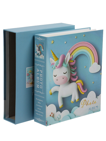 Фотоальбом 80 фото, 10х15 см, 23х19х5 см, цвет в ассортименте, Единорожек, Y4-11092