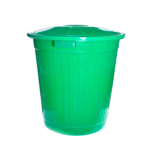 Бак для мусора пластик, 50 л, с крышкой, 46х46х47 см, в ассортименте, Элластик-Пласт