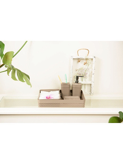 Мыльница настольная, Plast team, Oslo, пластик, 13х9х3 см, шоколадный мокко