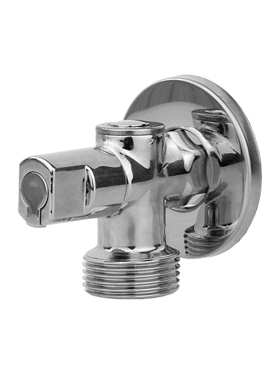 Кран для бытовой техники, 1/2&quot;х3/4&quot;, ш-ш, латунь, угловой, шаровой, ручка сбоку, ГОСТ, Хром-Polish, MasterProf