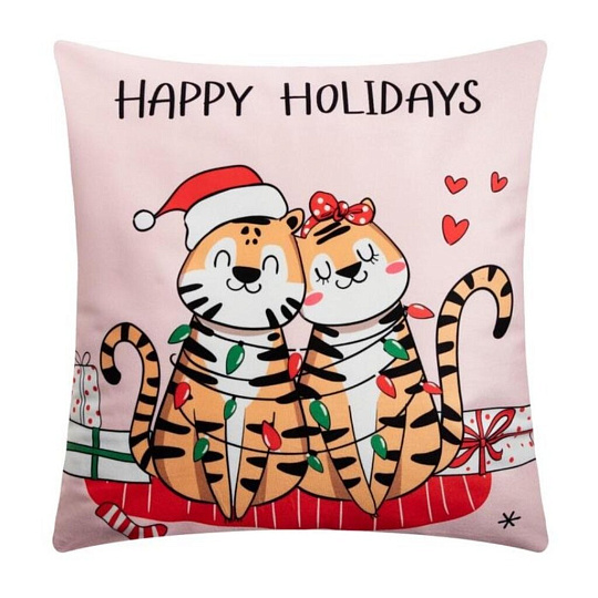 Наволочка декоративная Этель, Happy Holidays, велюр, 100% полиэстер, 40 х 40 см, 5751316