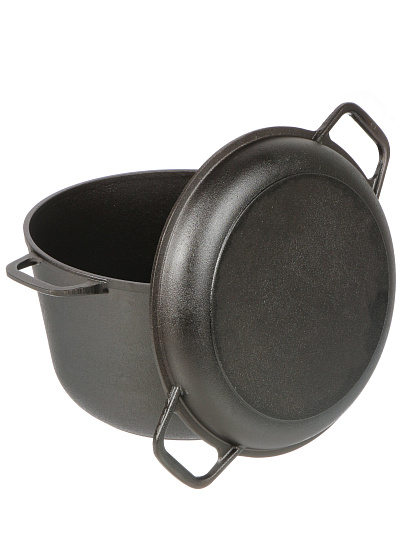 Кастрюля чугун, 6 л, крышка чугун, с дужкой, Гардарика, 1306-4, индукция