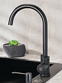 Смеситель для кухни, РМС, с картриджем, черный, SUS124BL-017F