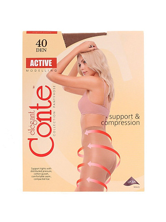 Колготки Conte, Active, 40 DEN, р. 6, bronz/оттенок загара, шортики утягивающие