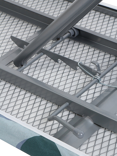 Доска гладильная 121х38 см, Лайт, подставка для утюга, Марья Искусница, серо-синяя, антипригарное покрытие