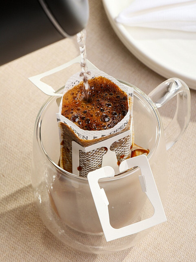 Дрип пакеты для кофе, пустые, бумага, 9х7.5 см, 50 шт, Y4-11192