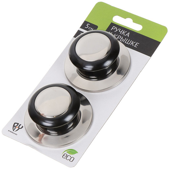 Кнопка для крышки пластик/металл, 5 см, 2 шт, 848-019