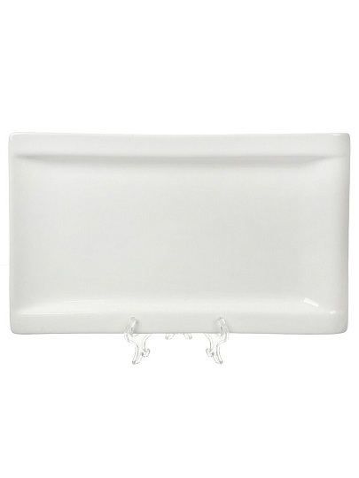 Блюдо керамика, прямоугольное, 21х35.6х2.7 см, белое, Грейс, Daniks, Y6-6003/Y4-9170