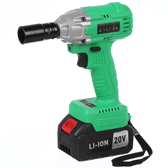 Гайковерт аккумуляторный, Zitrek, Crusher 20-Li, ударный, 20 В, 4 А.ч, Li-ion, 200 Н-м, кейс, 1 АКБ, 3200 уд/мин