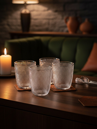 Стакан для виски 300 мл, стекло, 4 шт, Lefard, Tempo, 355-377